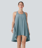 BreezefulTM RacerPocket High Low Flowy Mini Quick Dry Casual Dress-D/DD/DDD/F Cups