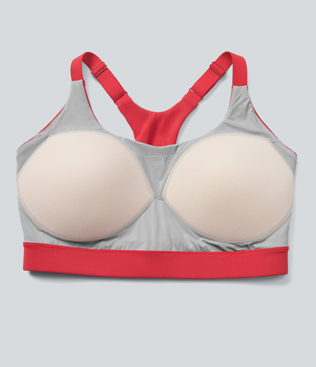 SpeedWaveTM Medium Support Molded Cups Perforated Adjustable Hook Quick Dry Training Sports Bra-D/DD/DDD/F Cups