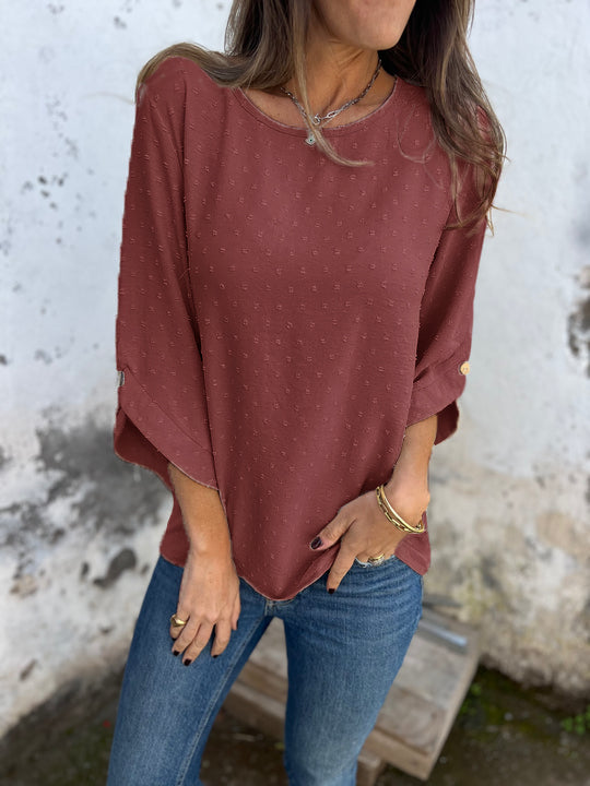 CLEARANCE SALE🔥 Round Neck Embroidered Large Cuffs Casual Shirt
