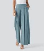 BreezefulTM Mid Rise Wide Leg Quick Dry Work Pants with Pockets