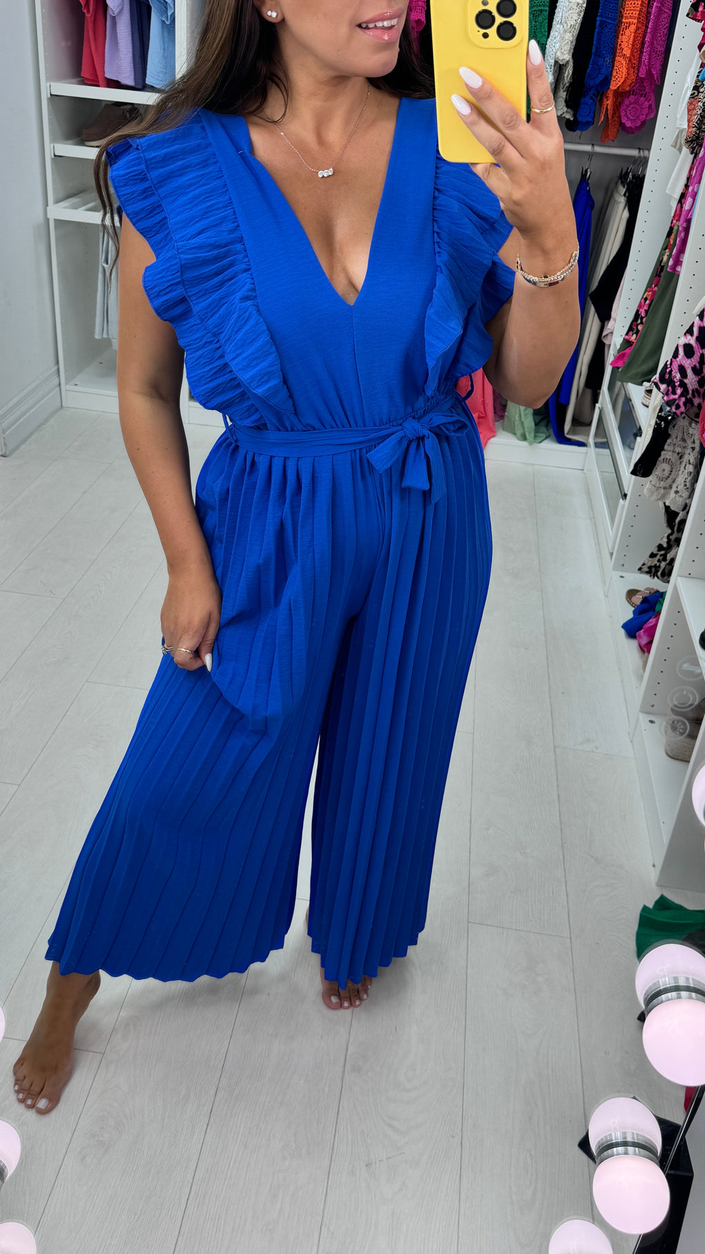 Isannah Pleated Frill Shoulder Jumpsuit