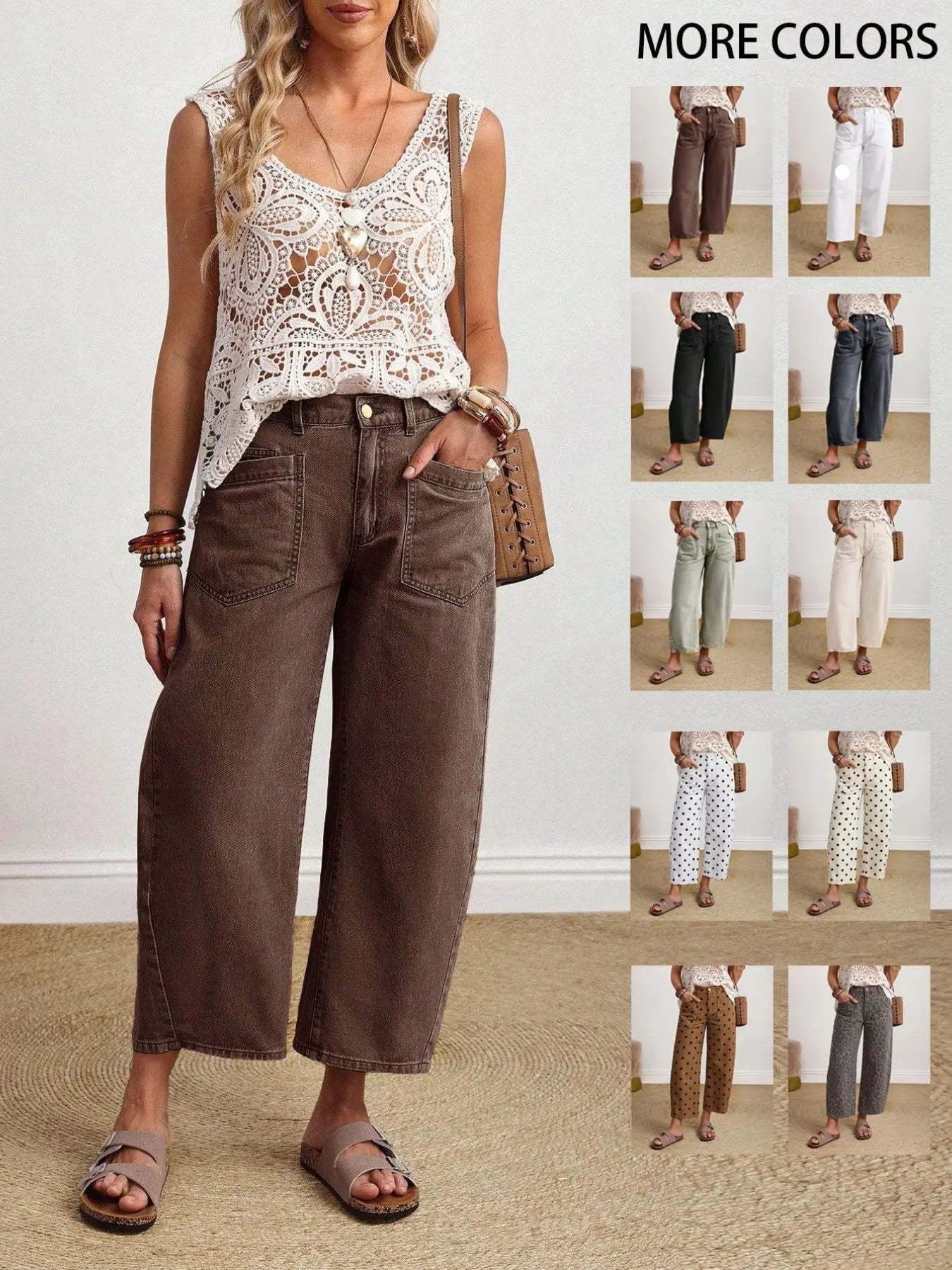 Women's Solid Color Casual Everyday Denim Jeans Wide Leg Jeans Women Baggy Jeans Loose Jeans Women Jeans Baggy Khaki Jeans,New Autumn Arrivals