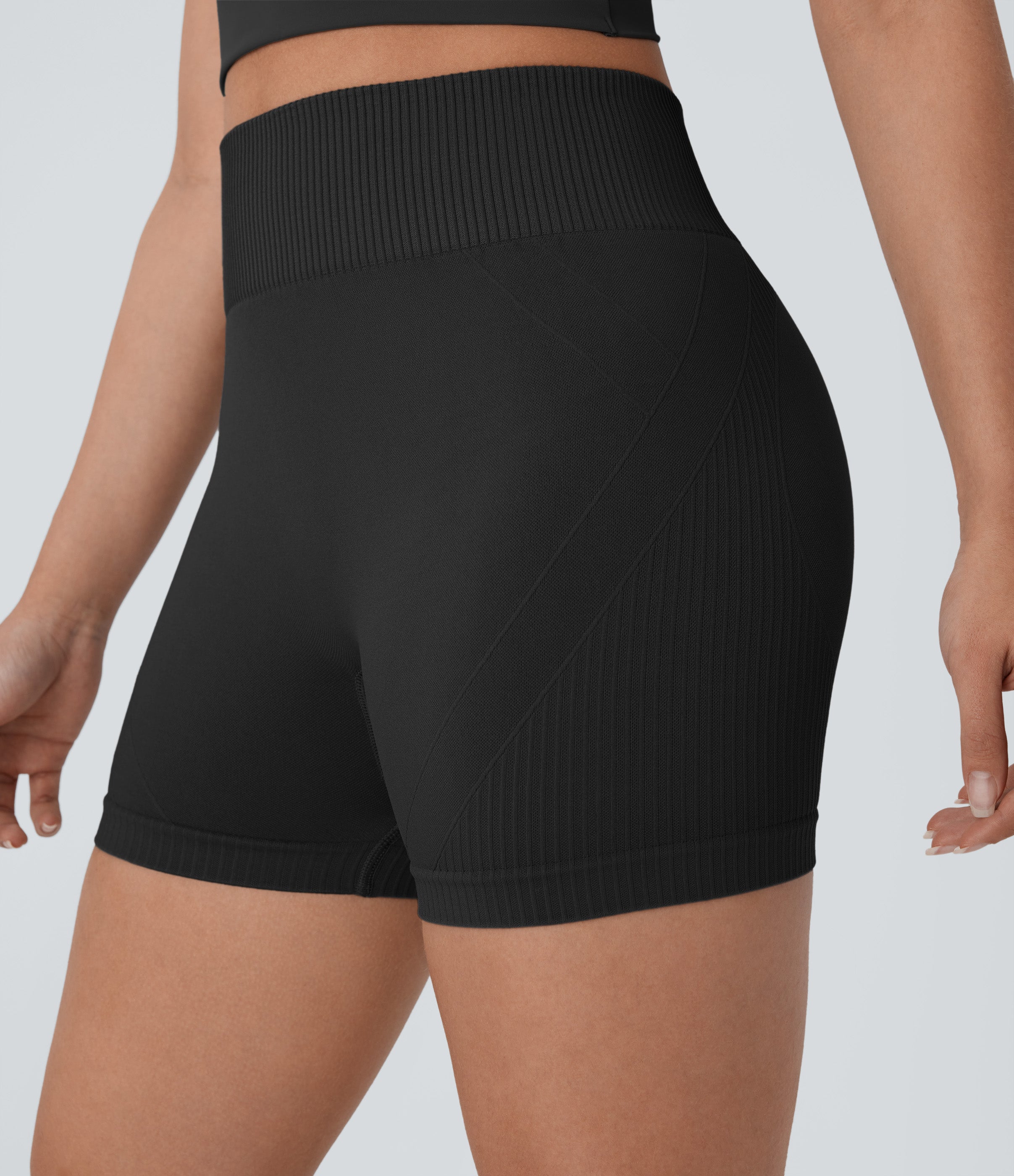 Seamless Flow High Waisted Ruched Yoga Biker Shorts 4''