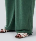 Plus Size Crossover High Waisted Drawstring Casual Joggers with Pockets