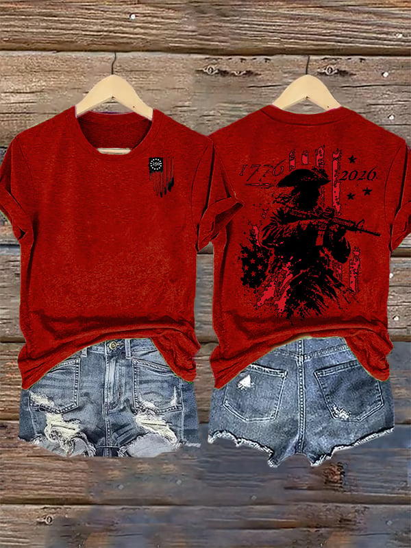Women's  250th Anniversary Distressed American Flag 2-sided Shirt