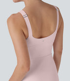 SoftlyZeroTM Plush Push-Up Molded Cups 2-in-1 Yoga Active Dress with Pockets-Easy Peezy