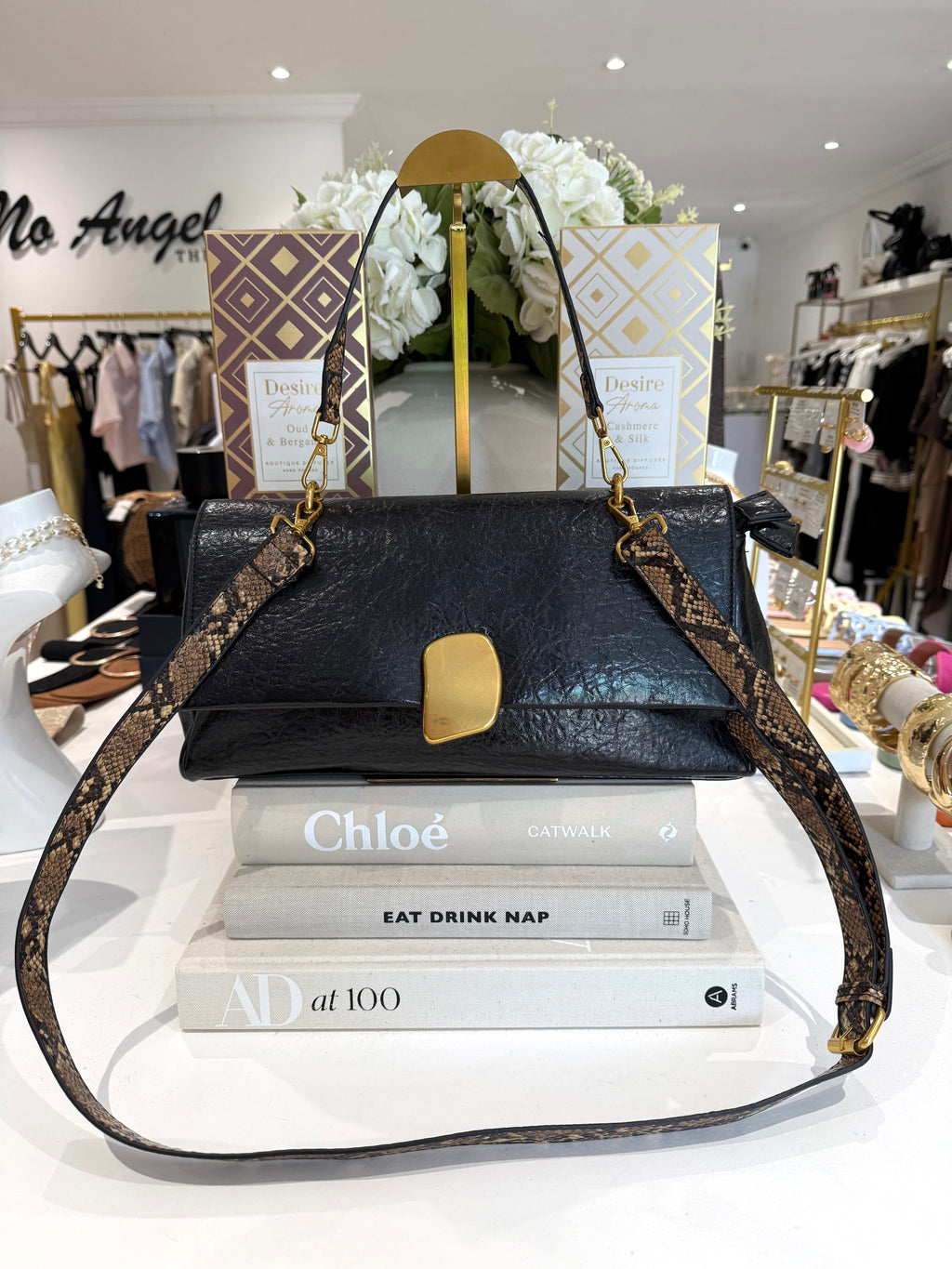 Snake Handle Gold Buckle Bag (4 Colours)