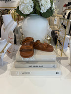 Double Strap Gold Stud Detail Sandal (3 Colours)