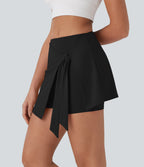 SoftlyZeroTM QuickDry High Waisted Butt Lifting Tie Front 2-in-1 Mini Yoga Skirt with Pocket