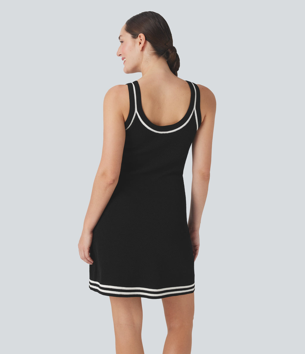 Color Block Mini Casual Sweater Knit Dress