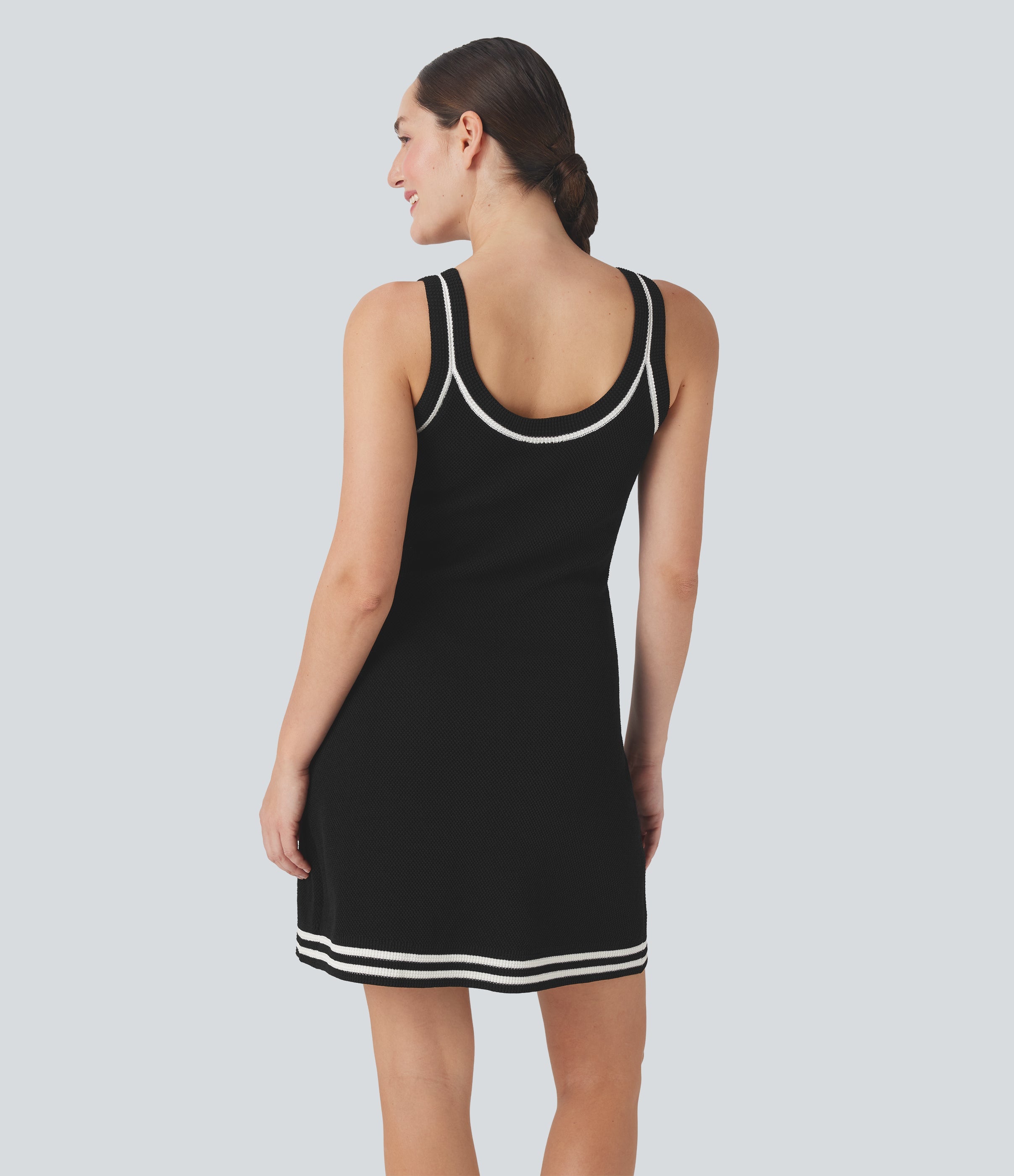 Color Block Mini Casual Sweater Knit Dress