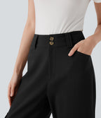 High Waisted Straight Leg Work Cargo Pants with Pockets