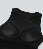 Round Neck Cropped Casual Tank Top