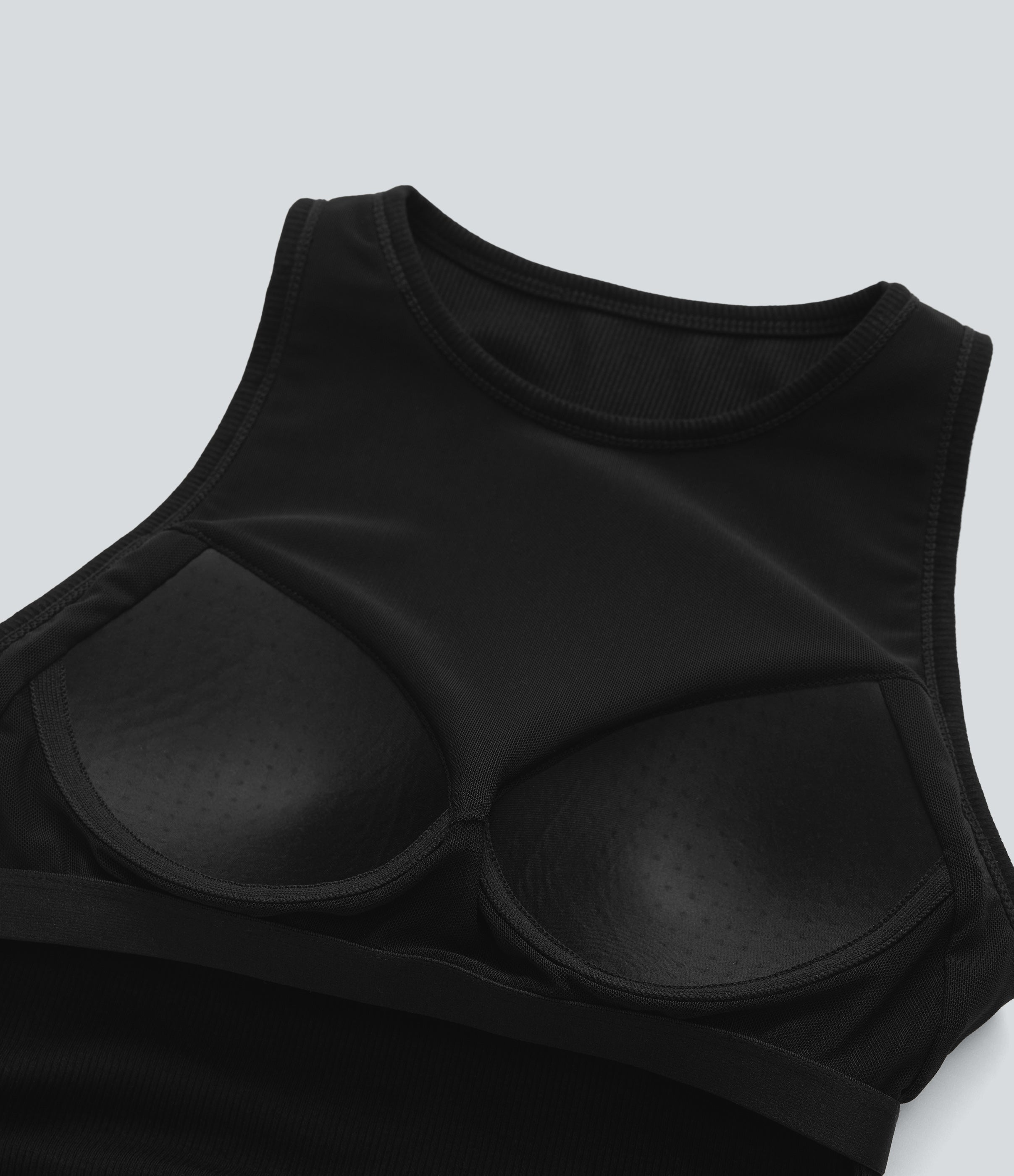 Round Neck Cropped Casual Tank Top