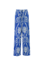 Blue Tropical Palm Leaf Patterns Vest Top & Pleated Pants
