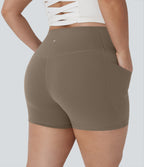 Plus Size UltraSculptTM SoCinched High Waisted Tummy Control Training Biker Shorts 3'' with Pockets
