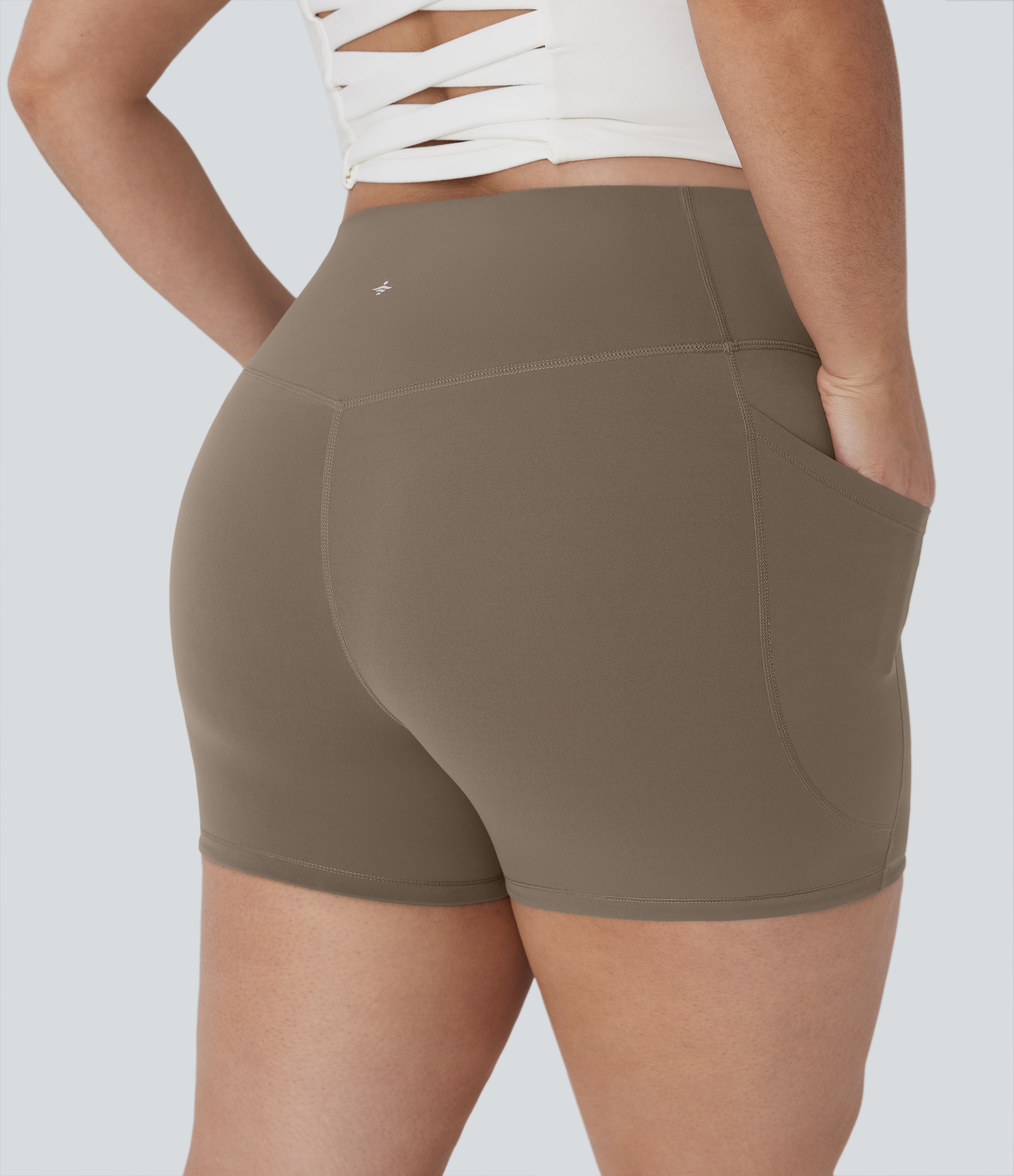 Plus Size UltraSculptTM SoCinched High Waisted Tummy Control Training Biker Shorts 3'' with Pockets