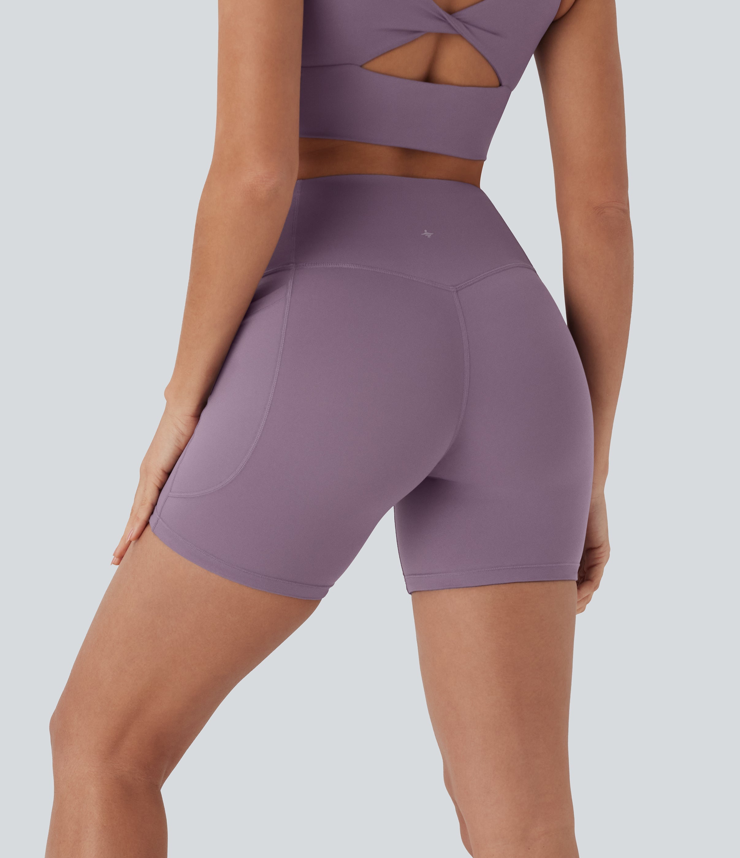 UltraSculptTM Cool Quick Dry SoCinched High Waisted Tummy Control Shaping Yoga Biker Shorts 5'' with Pockets-UPF50+