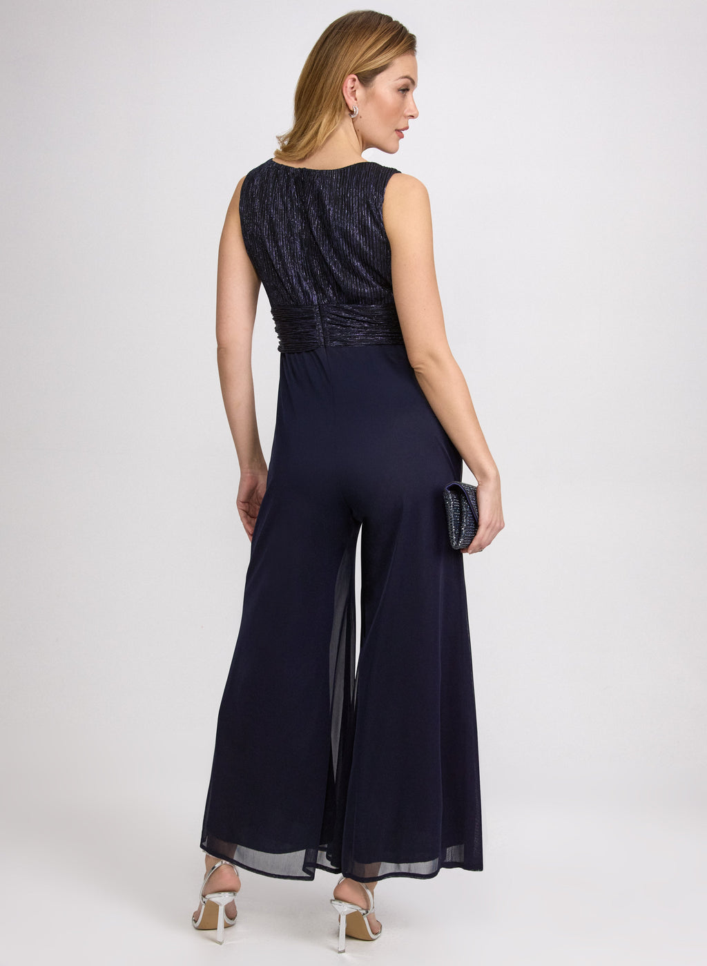 Metallic Wide-Leg Jumpsuit