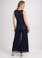 Metallic Wide-Leg Jumpsuit