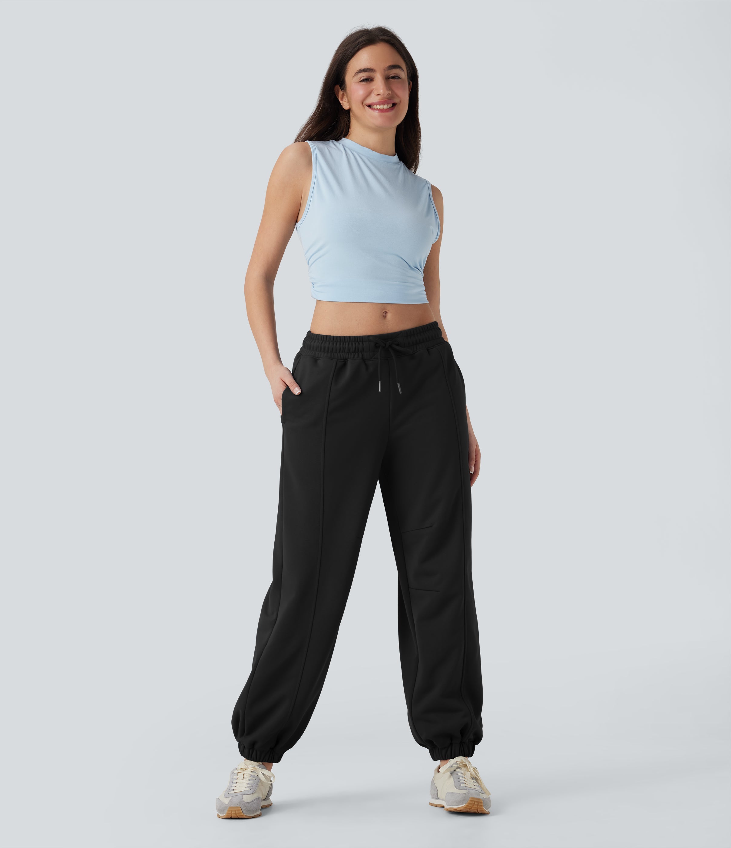 Low Rise Drawstring Casual Joggers with Pockets
