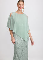 Lace Capelet Overlay Dress
