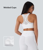 SpeedWaveTM Medium Support Racerback Contrast Mesh Quick Dry Training Sports Bra