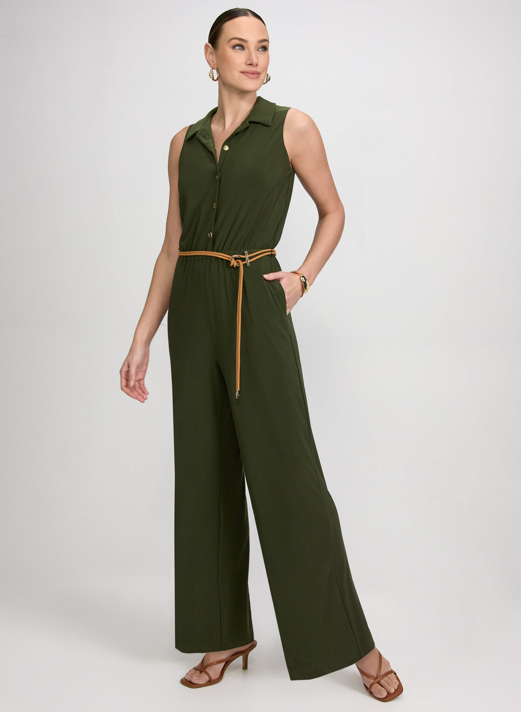 Belted Jersey Jumpsuit