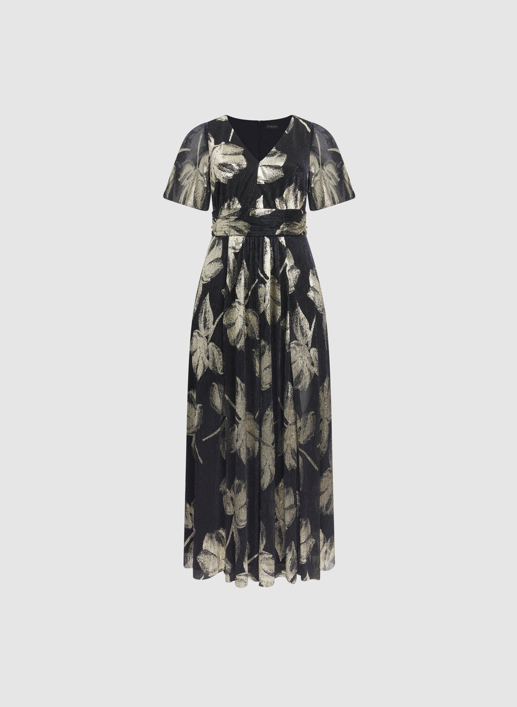 Metallic Pleated Dress