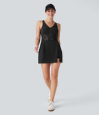 SoftlyZeroTM Airy Contrast Lace 2-in-1 Cool Touch Tennis Active Dress with Pocket-UPF50+