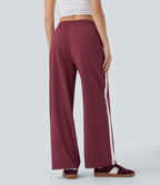 SoftlyZeroTM Airy Low Rise Drawstring Color Block Straight Leg Cool Touch Casual Pants with Pockets-UPF50+