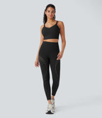 UltraSculptTM Cool Quick Dry High Waisted Tummy Control Ventilation Perforated Yoga Leggings-UPF 50+