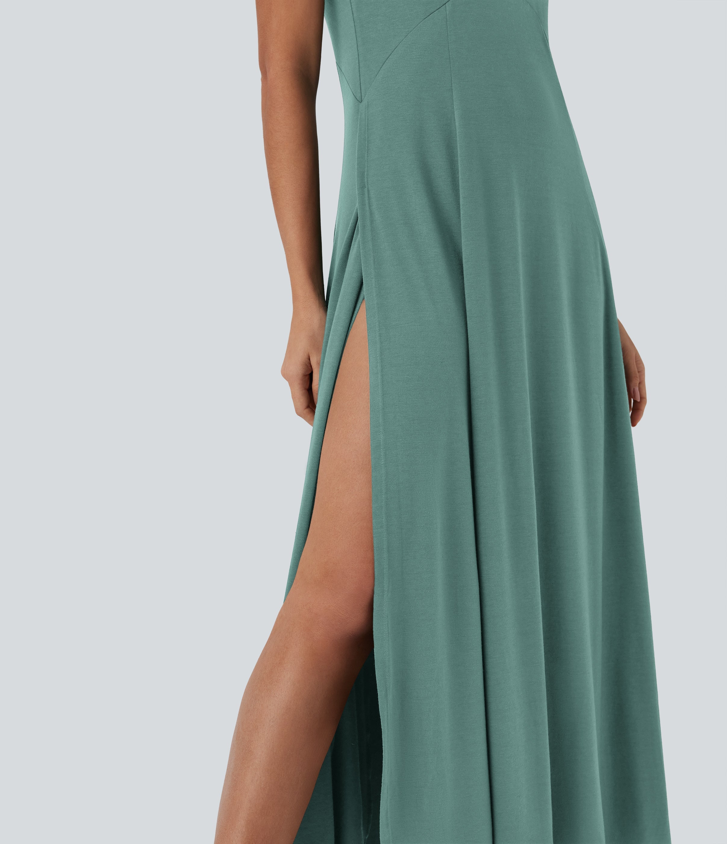 U Neck Flowy Maxi Casual Tank Dress