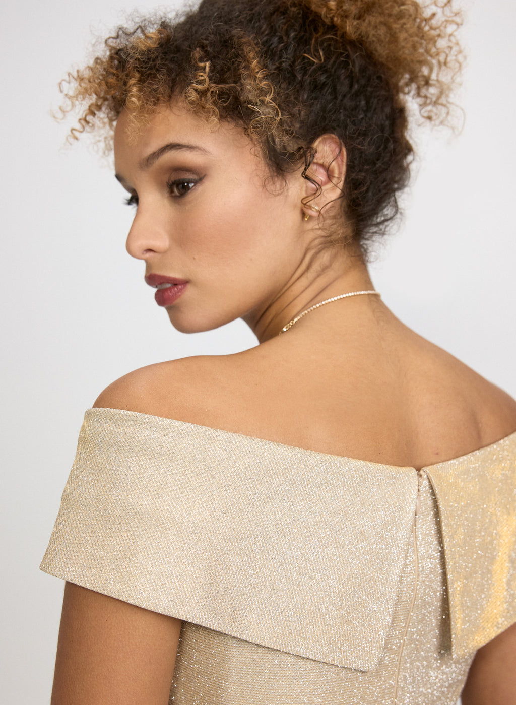 Glitter Off-The-Shoulder Dress