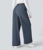 FlexTM High Waisted Side Pocket Wide Leg Waffle Work Pants