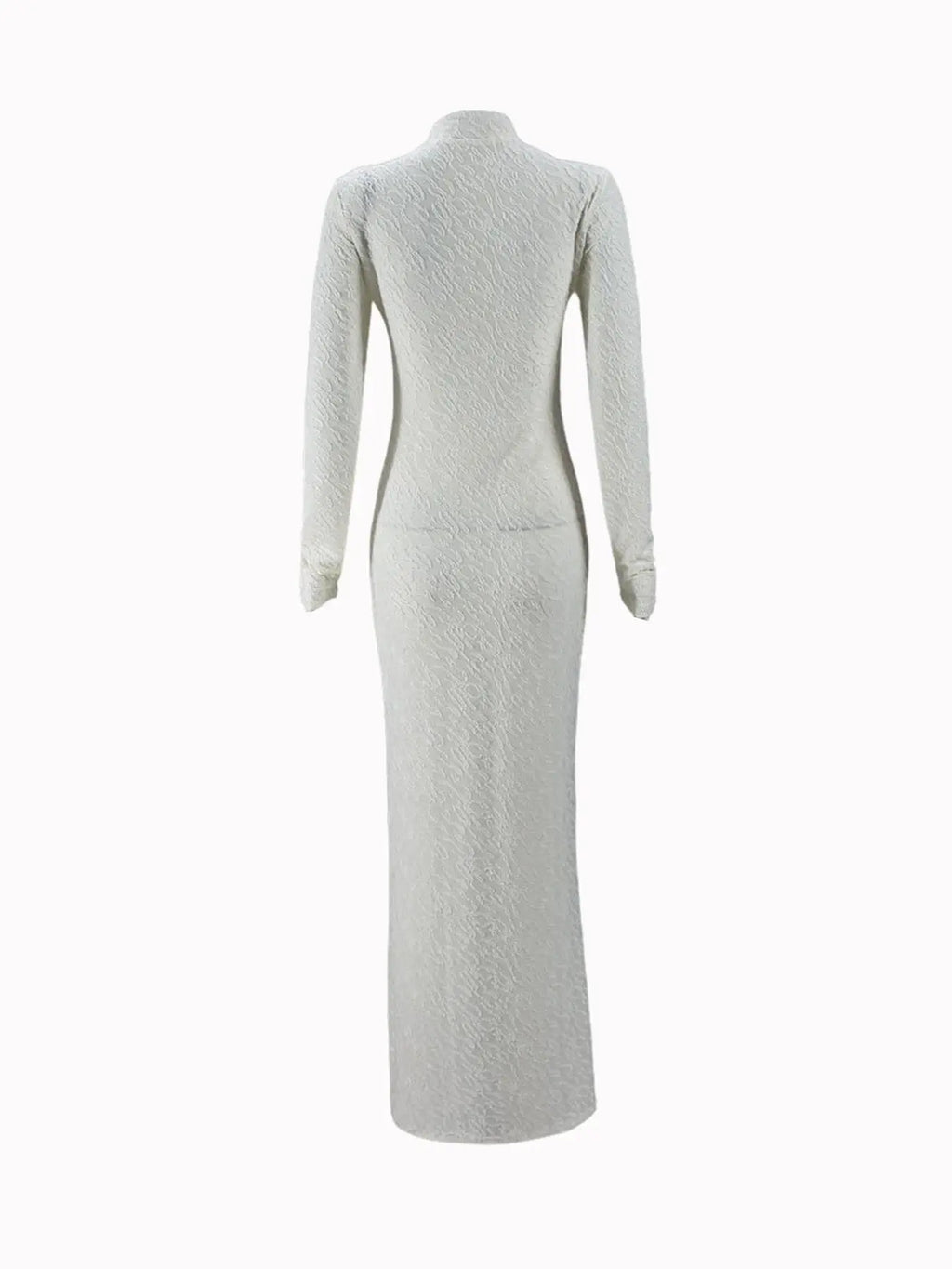 Women's Plain Solid Long Sleeve Bodycon Dress, Casual Fashion Mock Neck Maxi Dress for Daily Wear, Ladies Clothes for Spring