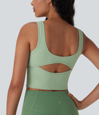 SoftlyZeroTM Airy Cut Out Ruched Cool Touch Yoga Tank Top