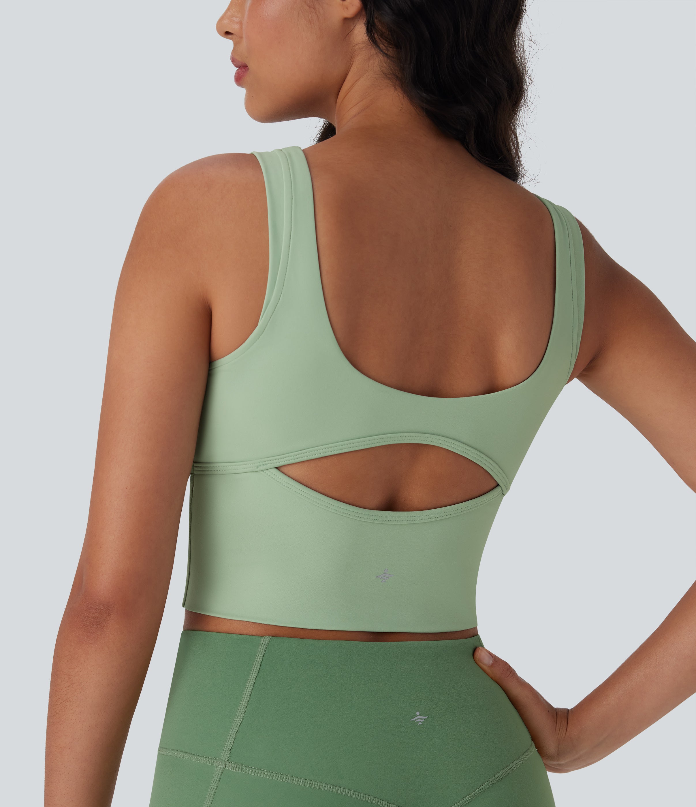 SoftlyZeroTM Airy Cut Out Ruched Cool Touch Yoga Tank Top