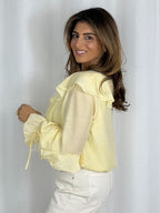 Ruffle V-Neck Long Sleeve Blouse (2 Colours)