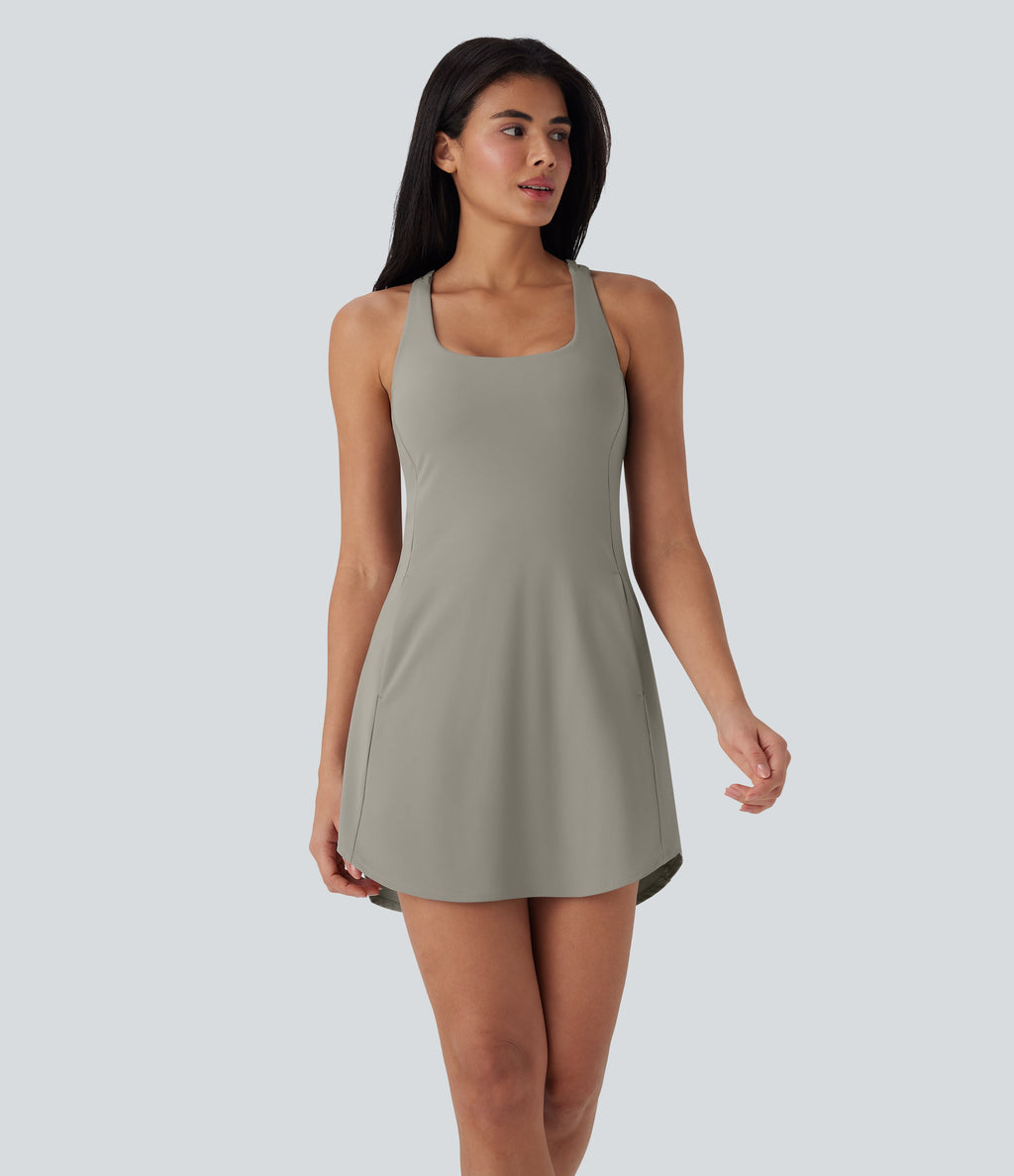 SoftlyZeroTM QuickDry 2-Piece Mini Tennis Active Dress with Pockets