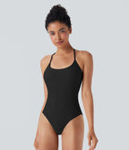 Lace Up One Piece Swimsuit