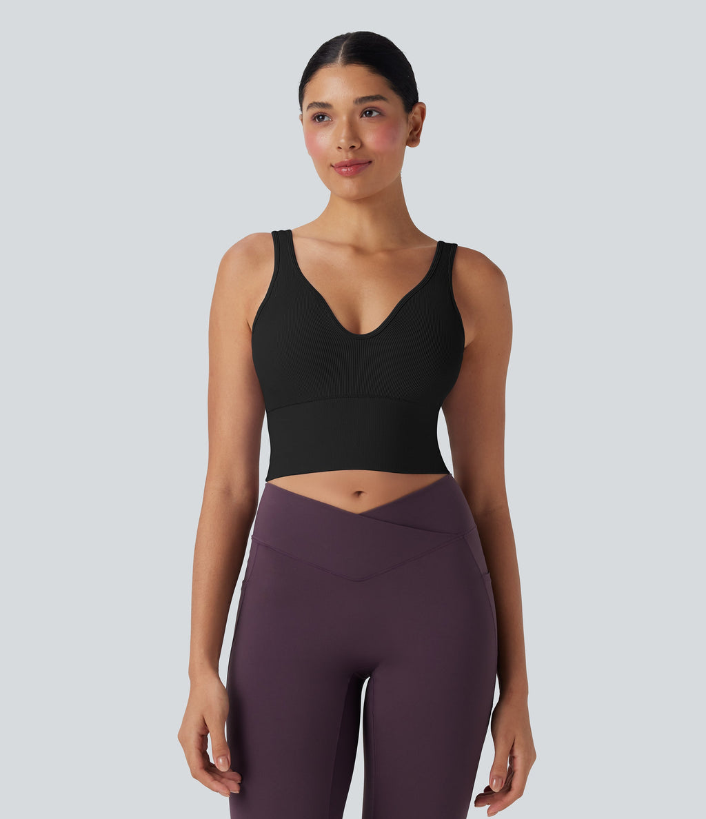 Seamless Flow Cropped Yoga Tank Top
