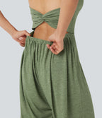 U Neck Harem Casual Jumpsuit with Pockets-Easy Peezy Edition-D/DD/DDD/F Cups