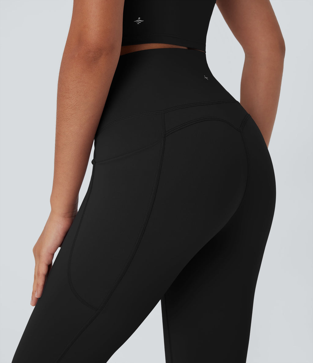 UltraSculptTM Cool Quick Dry SoCinched High Waisted Tummy Control Yoga Bootcut Leggings-UPF 50+ with Pockets