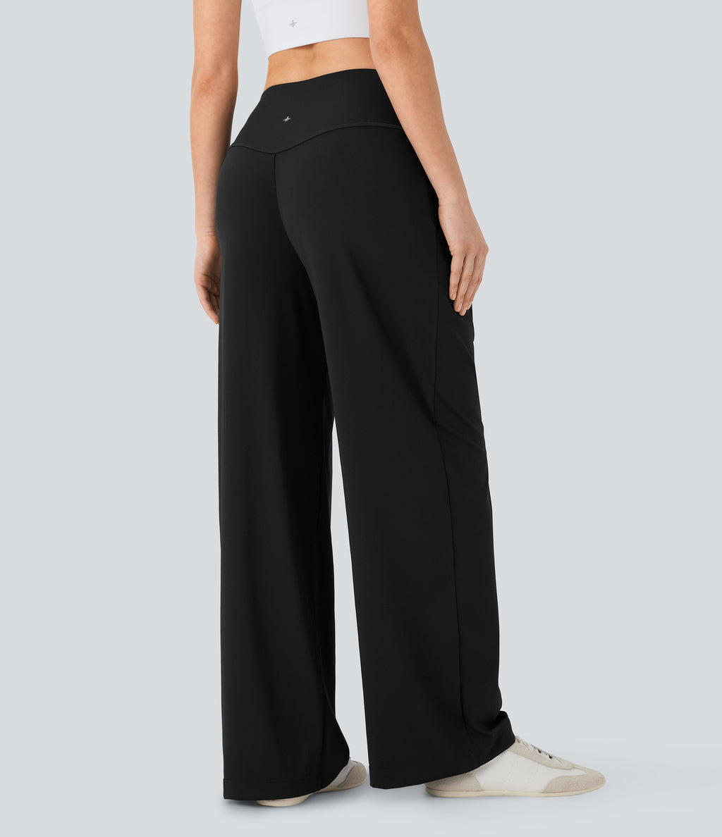 SoftlyZeroTM QuickDry SoCinched High Waisted Tummy Control Yoga Straight Leg Pants with Pockets