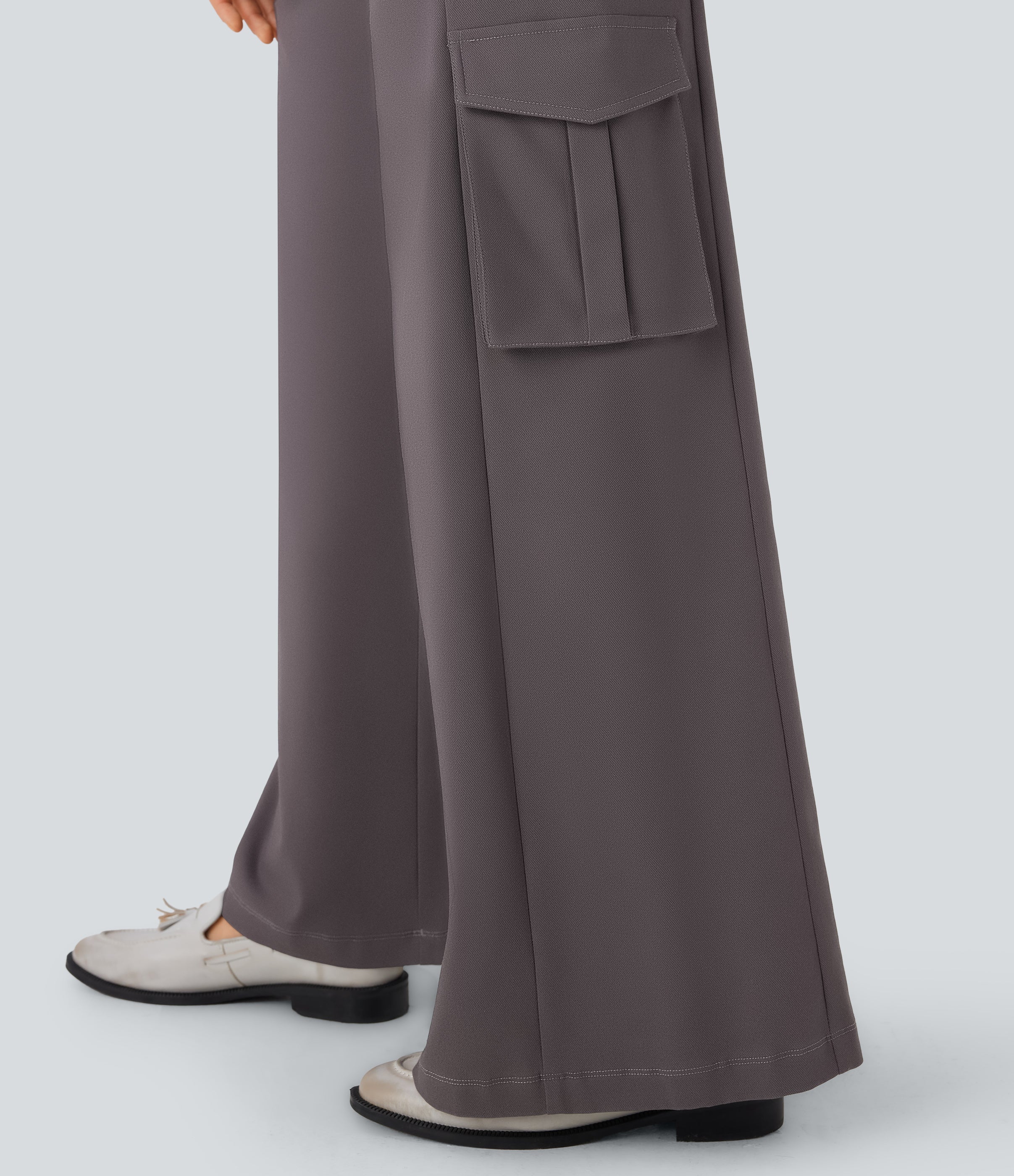 Low Rise Wide Leg Casual Cargo Pants with Pockets
