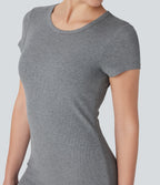 Ribbed Built-in Bra Bodycon Mini Yoga Active Dress