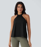SoftlyZeroTM Airy Halter Draped Cool Touch Yoga Top-UPF50+