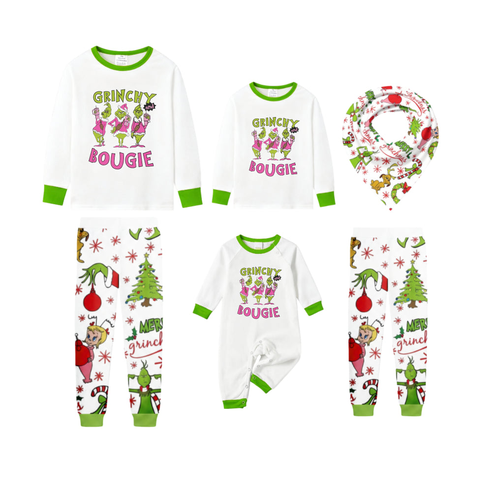Holiday Family Christmas Pajamas Set With Cute Xmas Character Pattern Design