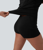 SoftlyZeroTM Airy Halter Adjustable Buckle Contrast Mesh Cool Touch Yoga Active Dress-Easy Peezy-UPF50+
